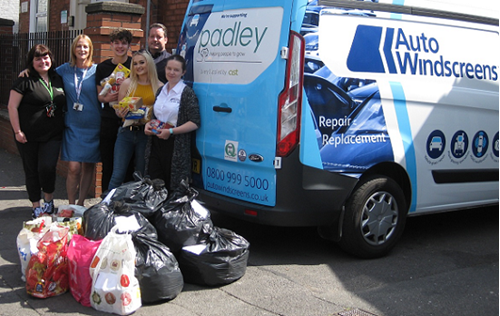 Padley charity staff with Auto Windscreens staff