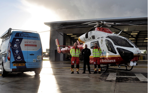 Auto Windscreens staff with the Cornwall Air Ambulance