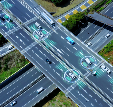 Cars on roads showing ADAS