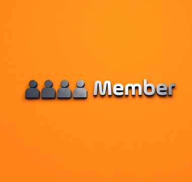 Member written on orange background with 4 figures